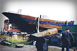 Nobile während des Umbaus in der Peene-Werft Wolgast